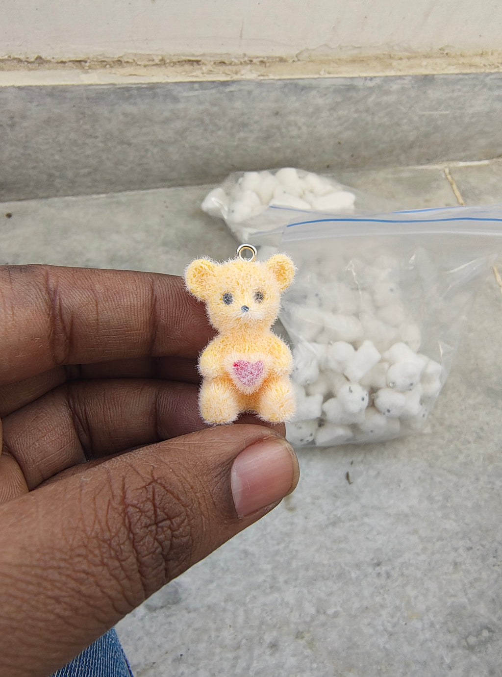 Colour Taddy fur charm( 7 colour)