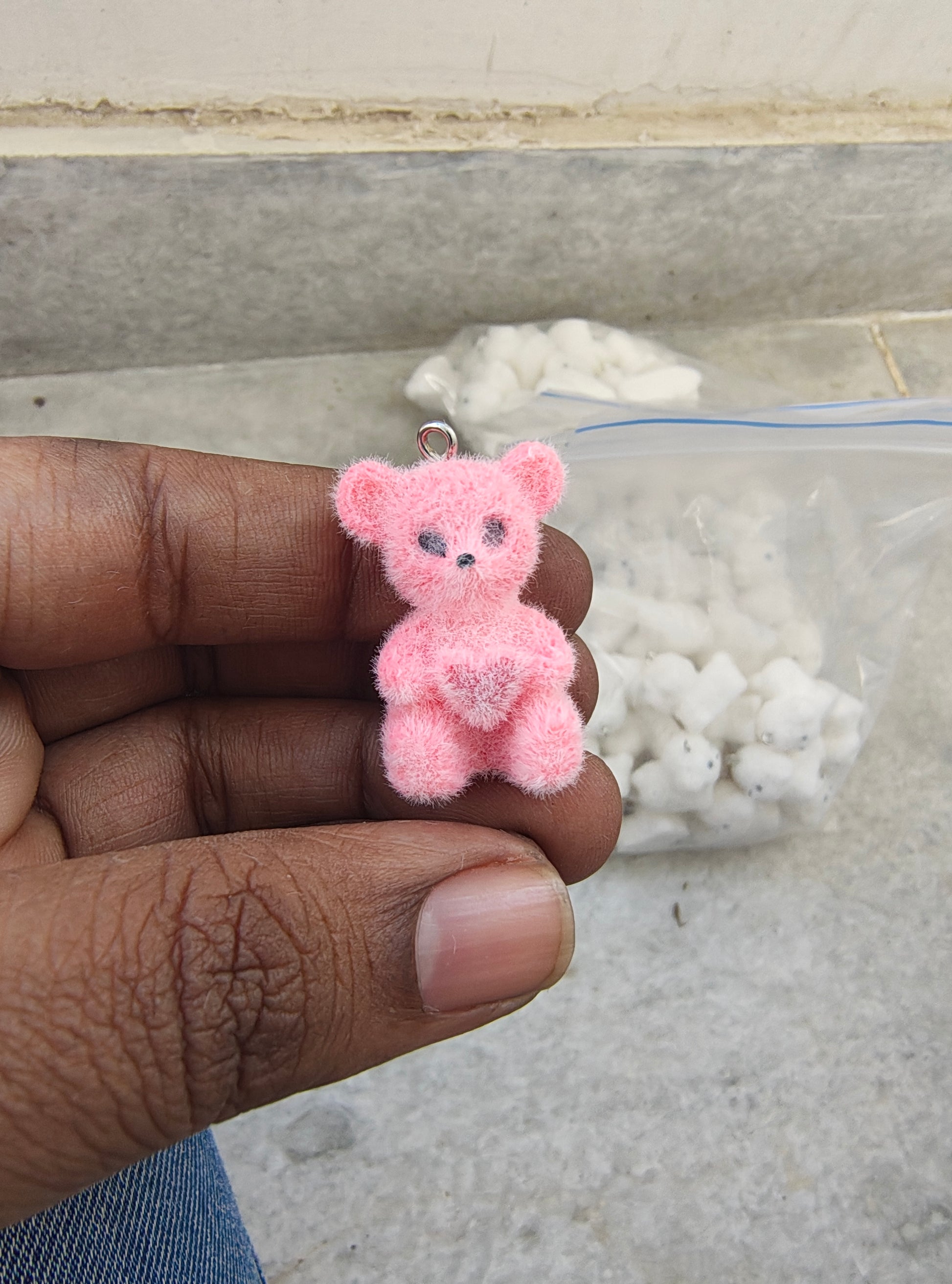 Colour Taddy fur charm( 7 colour)