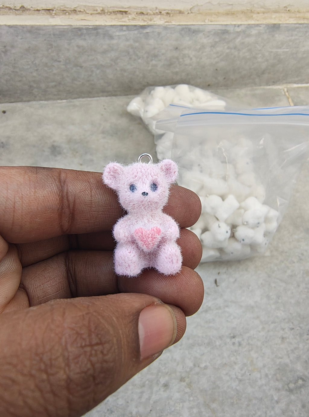 Colour Taddy fur charm( 7 colour)