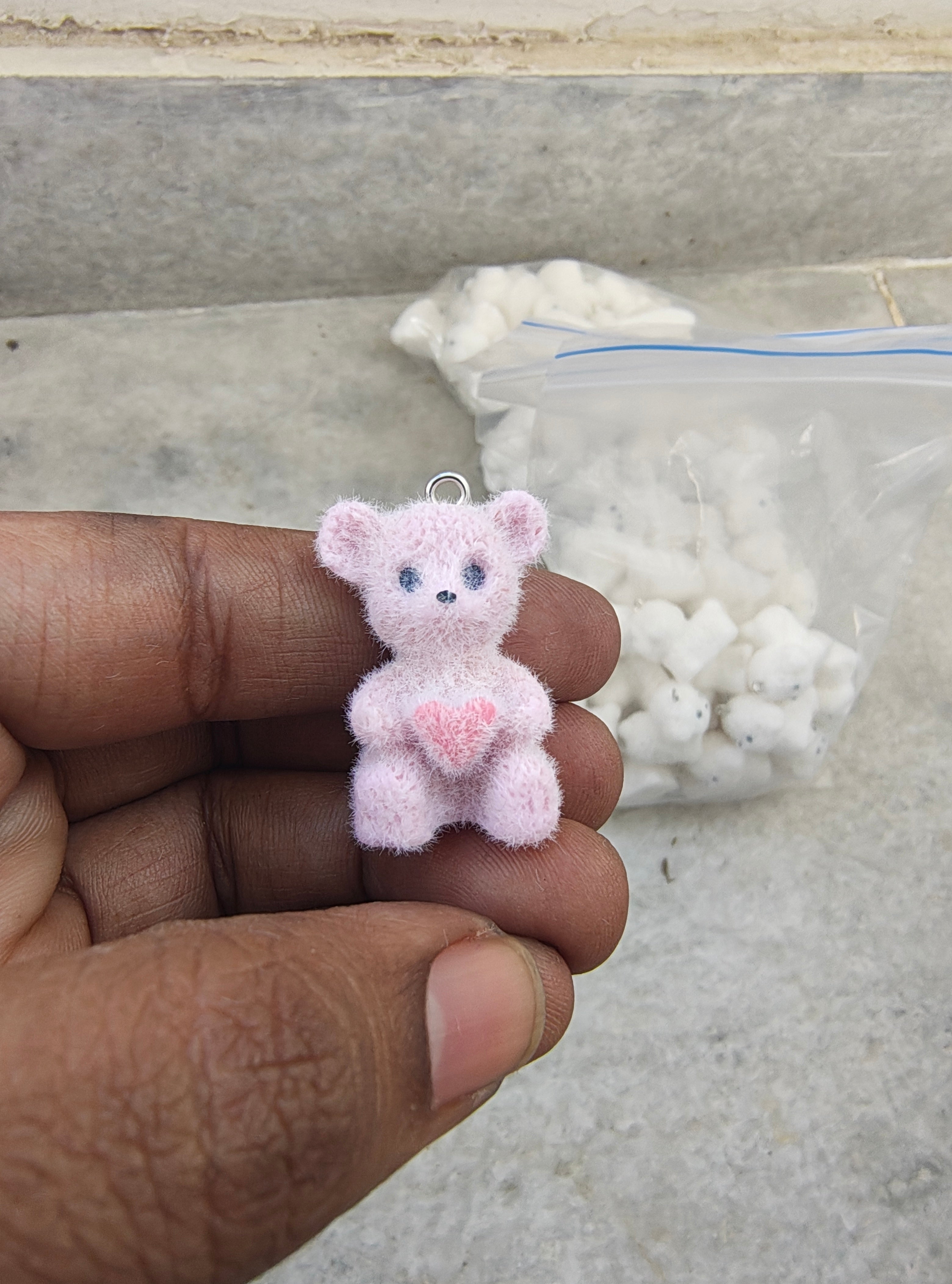 Colour Taddy fur charm( 7 colour) ( 3DC1020 )