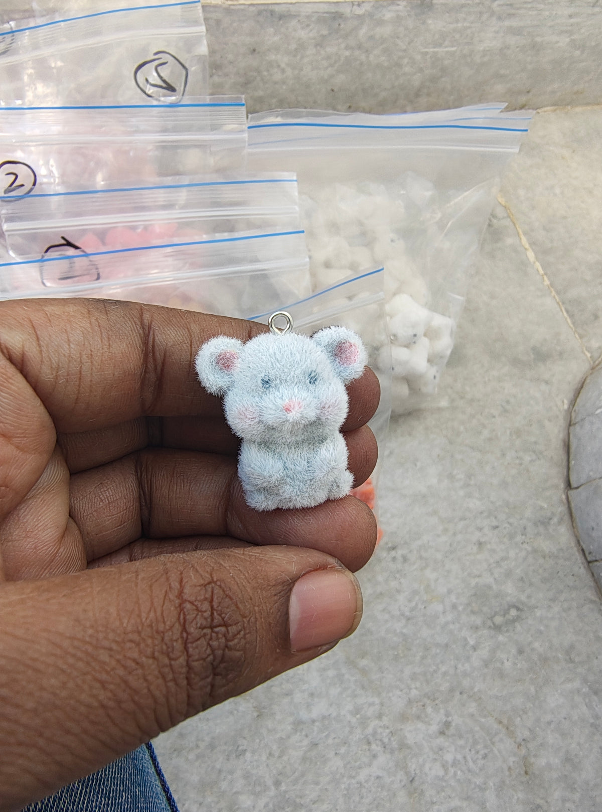 Dog /elephant fur charm ( 3DC1021 )