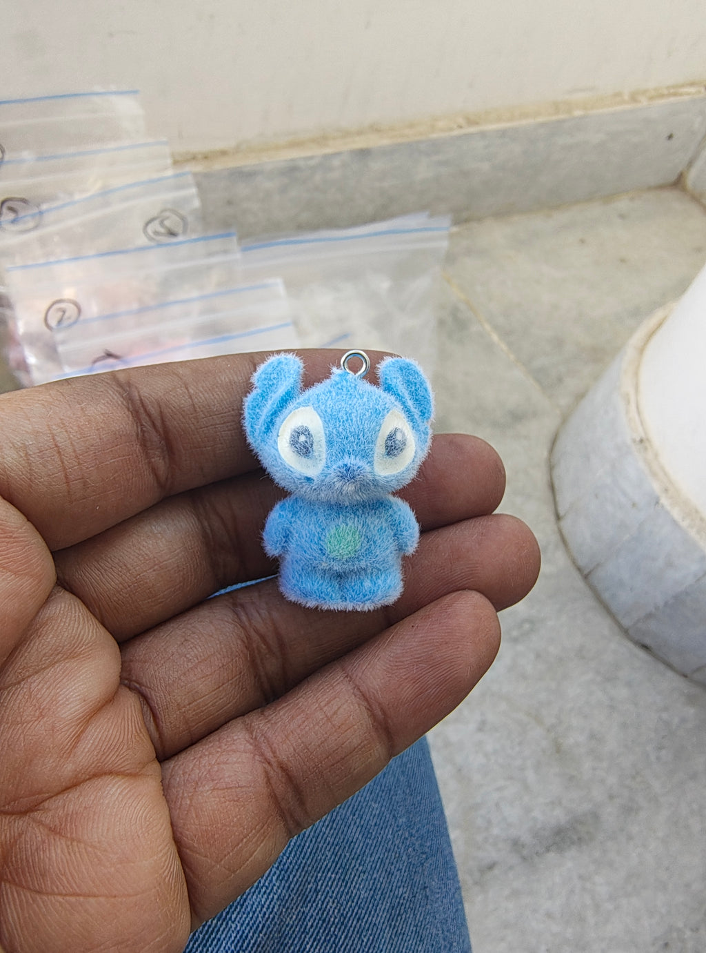 Blue snitch fur charm