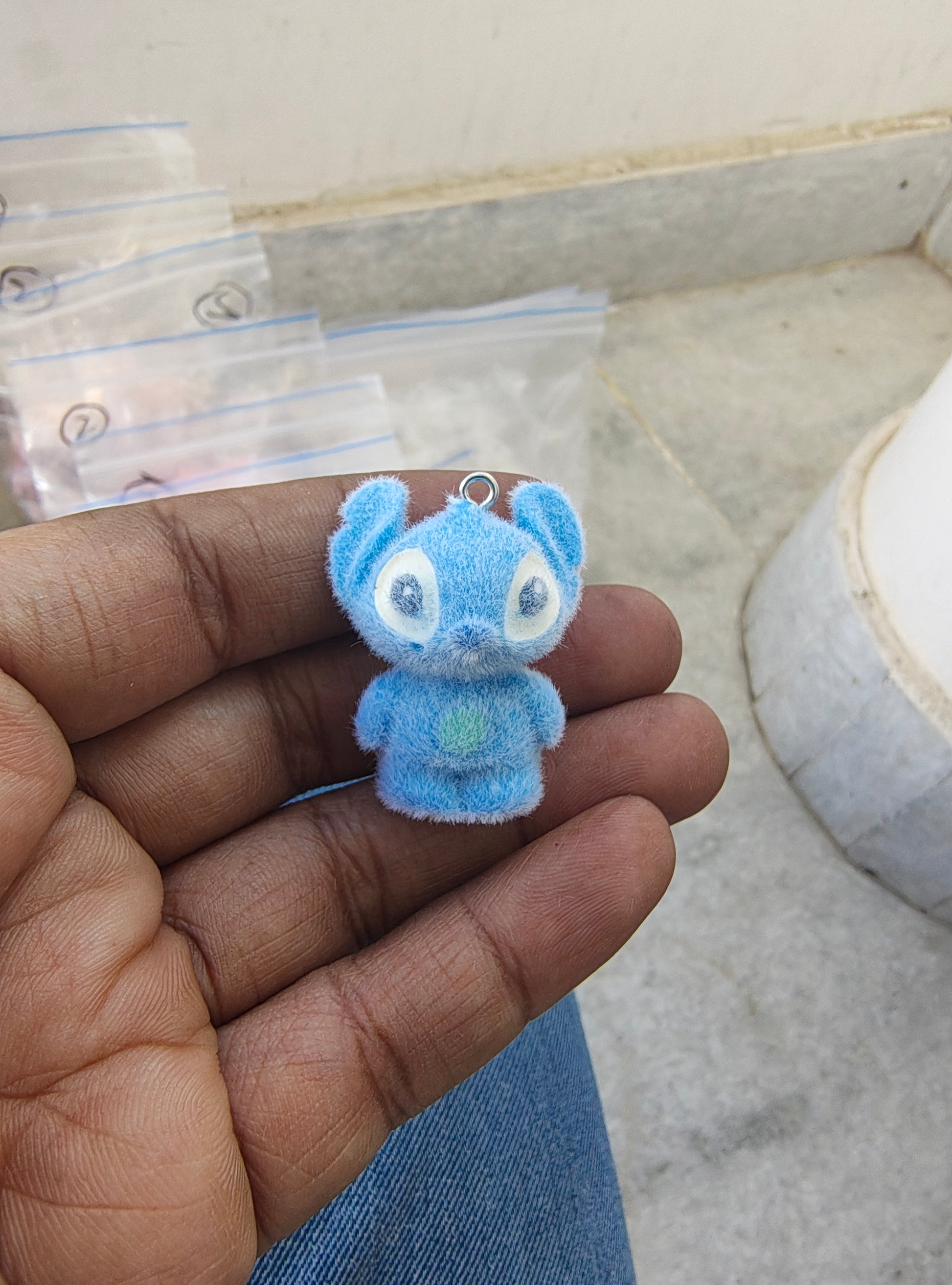 Blue snitch fur charm