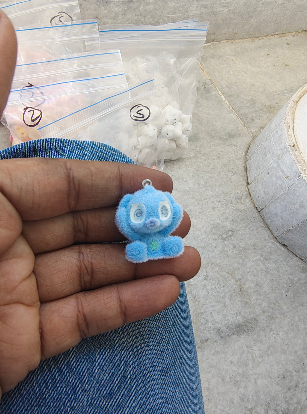 Blue snitch fur charm