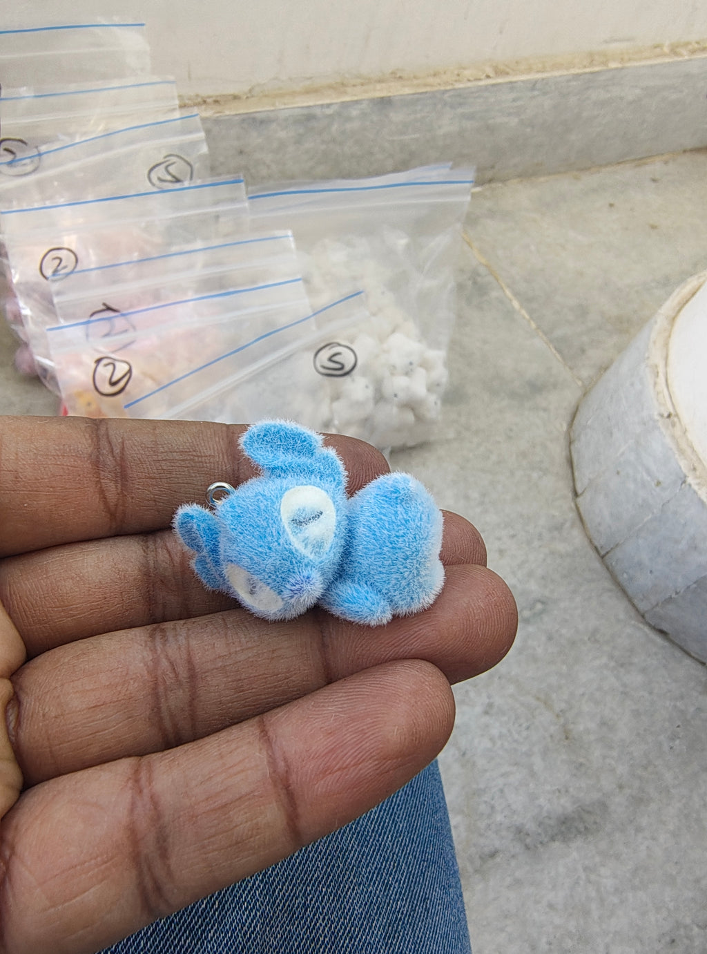 Blue snitch fur charm