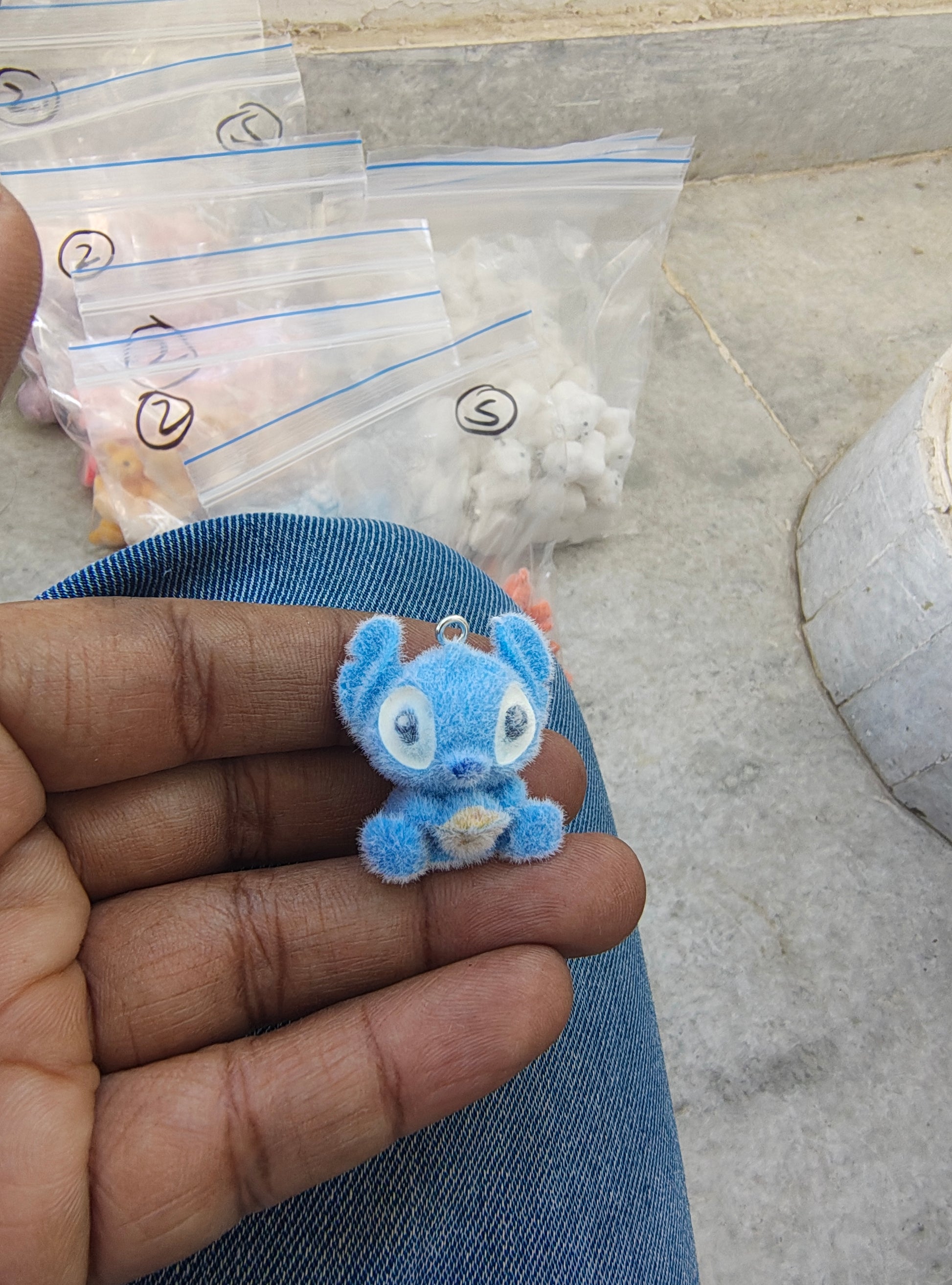 Blue snitch fur charm