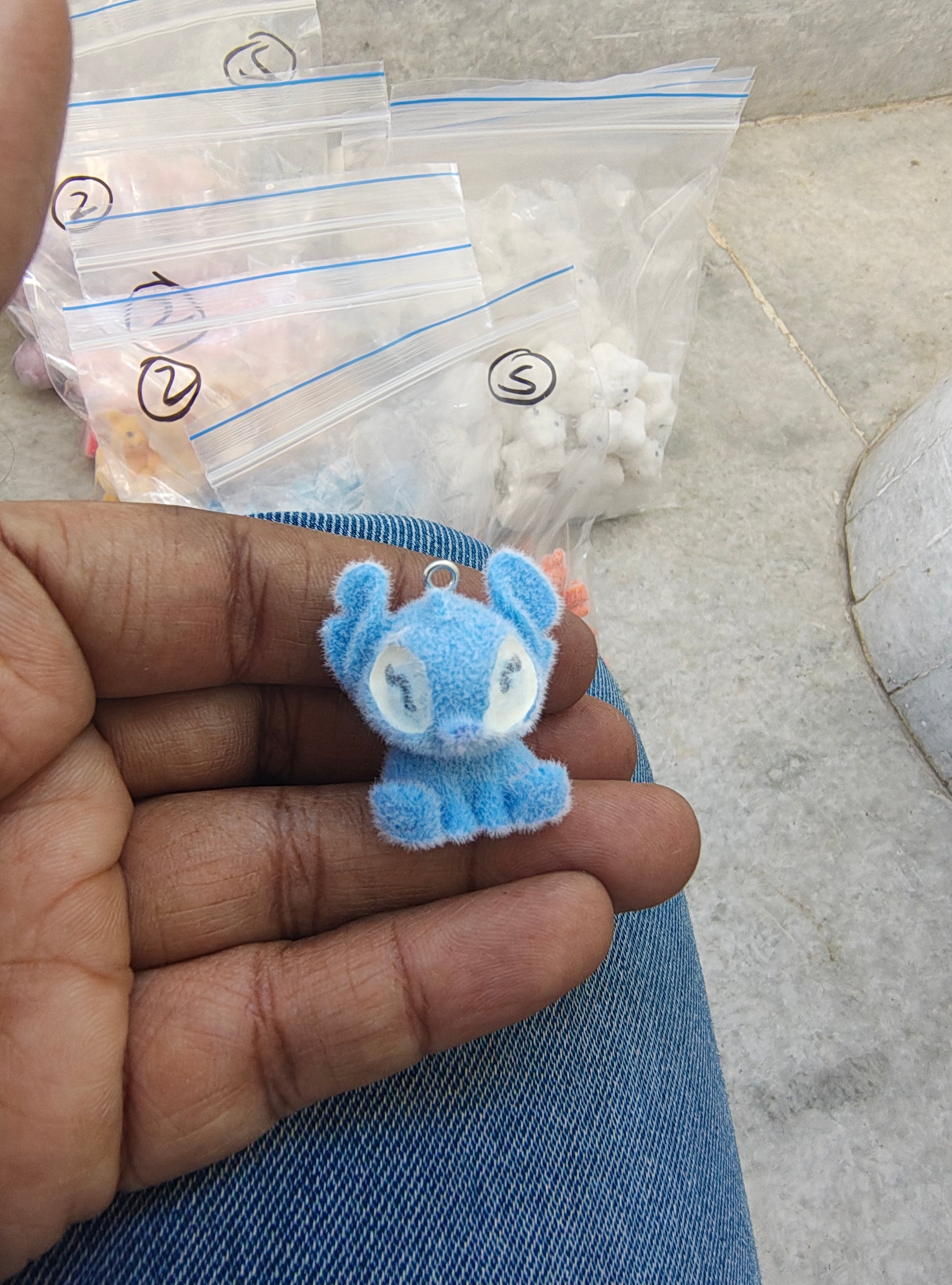 Blue snitch fur charm