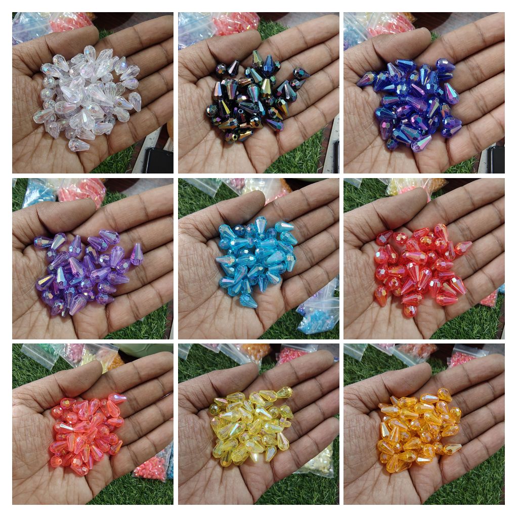 Acrylic transparent drop crystal beads (AB2030)