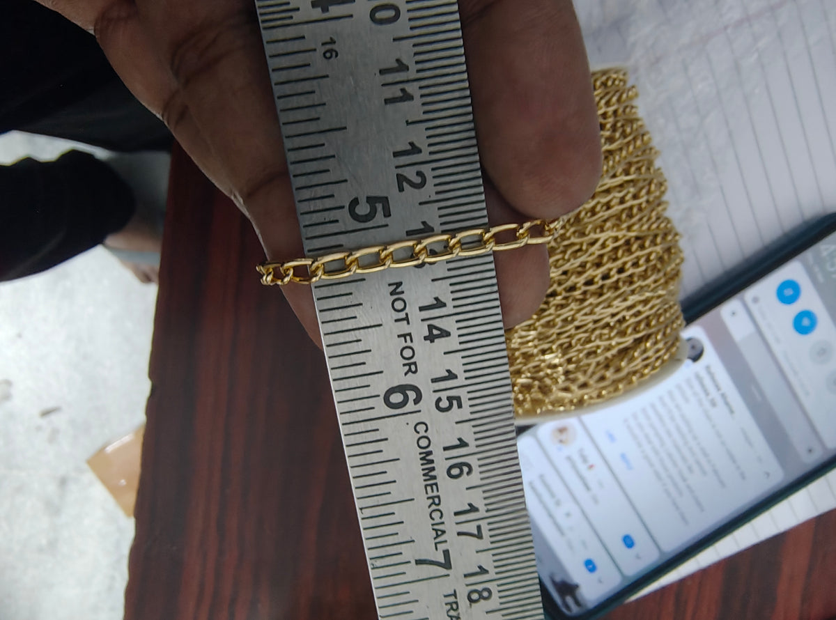 3mm antiturnish golden aluminium chain ( ch-507)