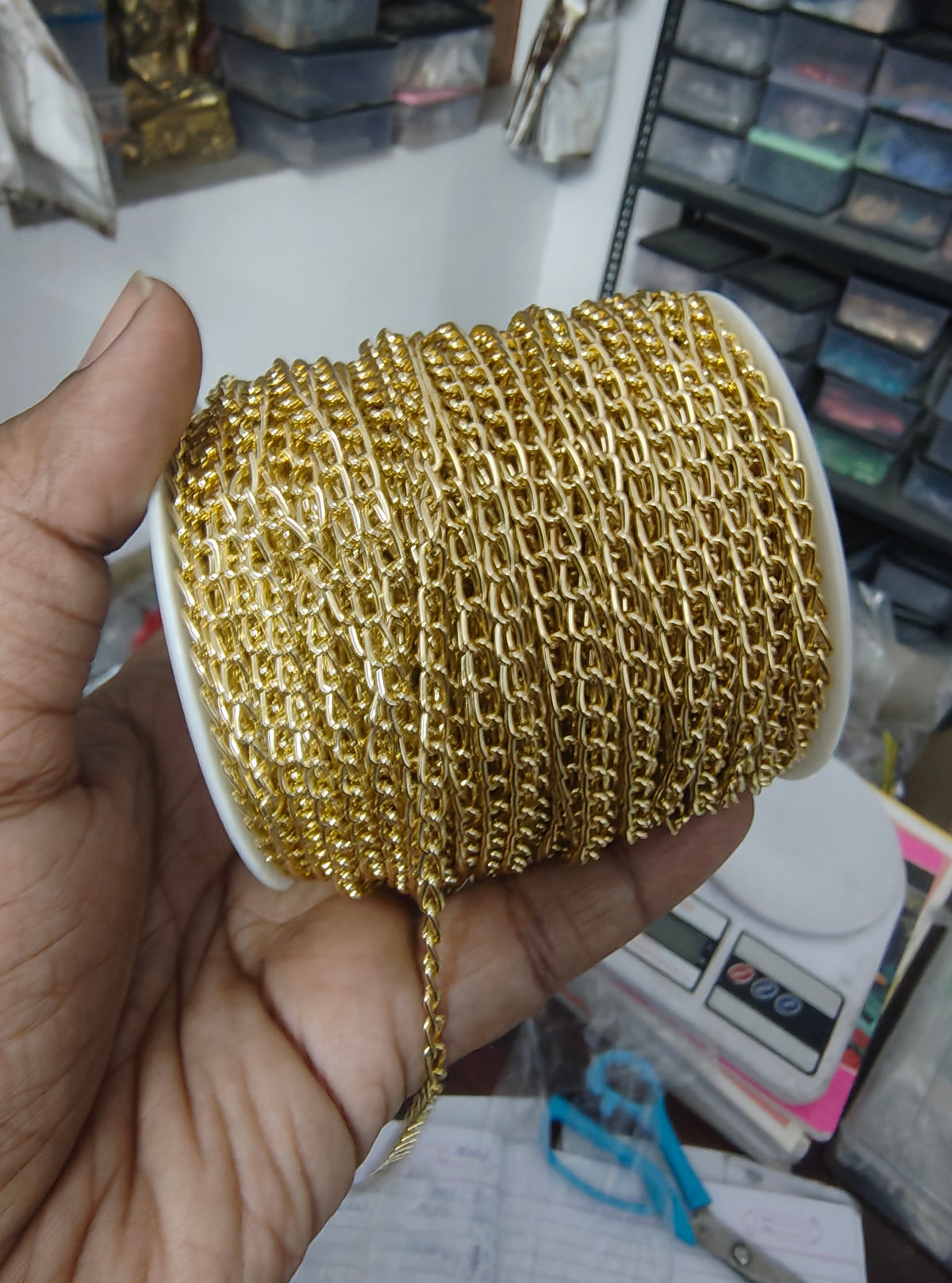 3mm antiturnish golden aluminium chain ( ch-507)
