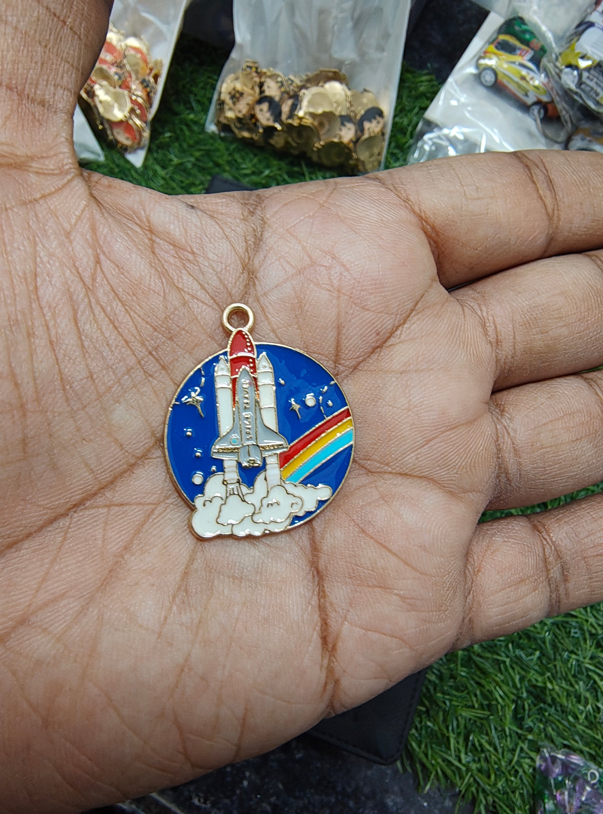 Spacerocket enamal charm
