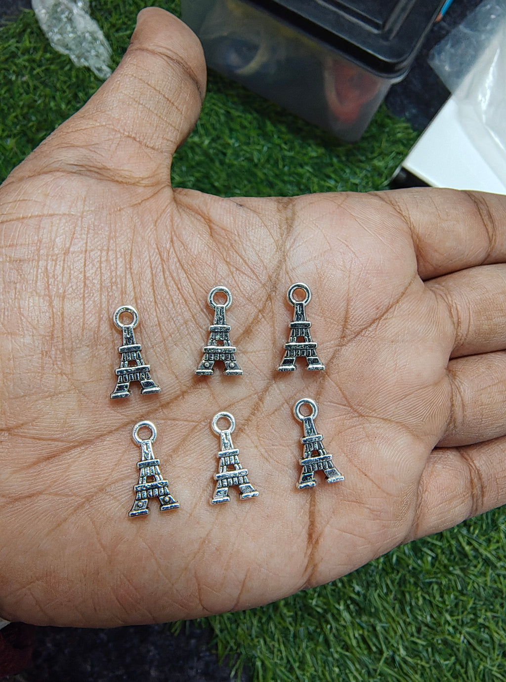 Small silver metal charm 6 design