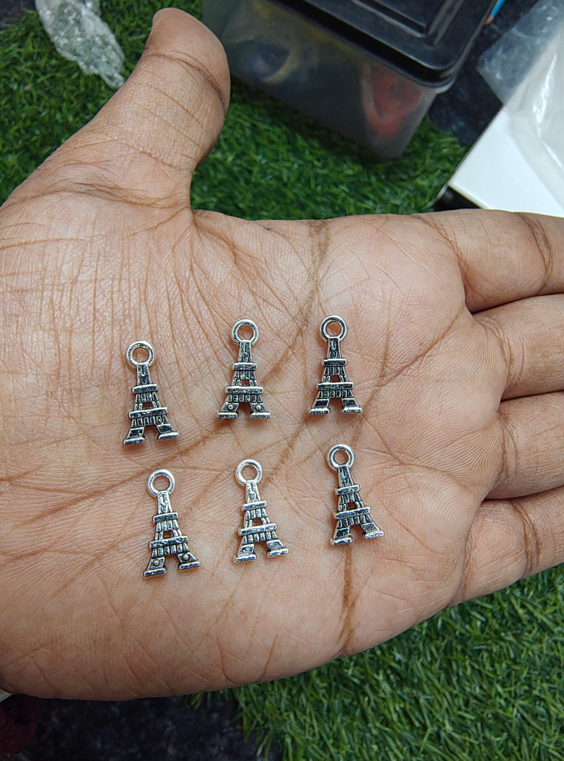 Small silver metal charm 6 design