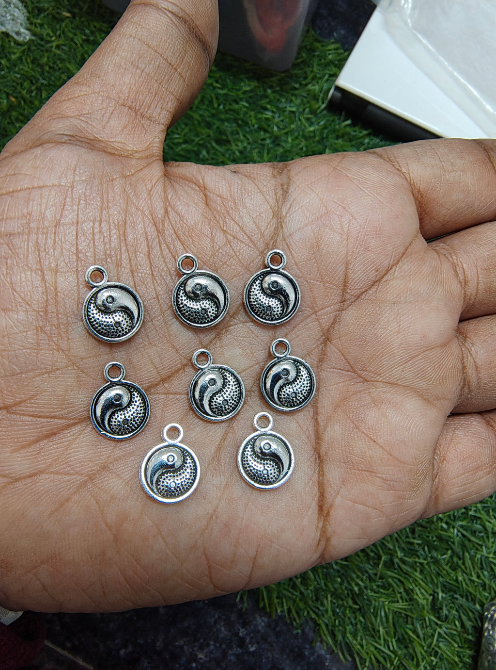 Small silver metal charm 6 design