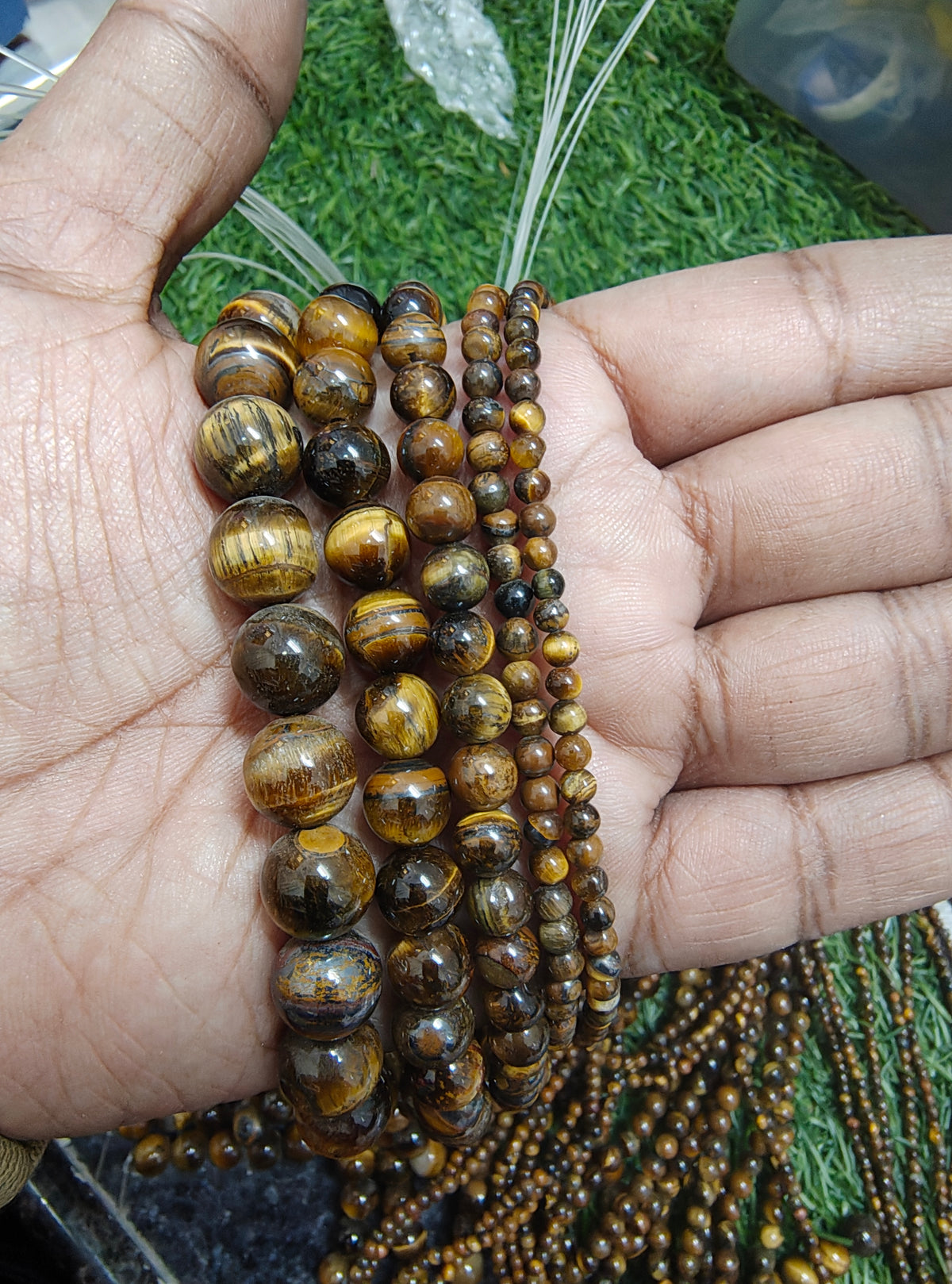 Tiger eye real stone beads ( GB4023 )