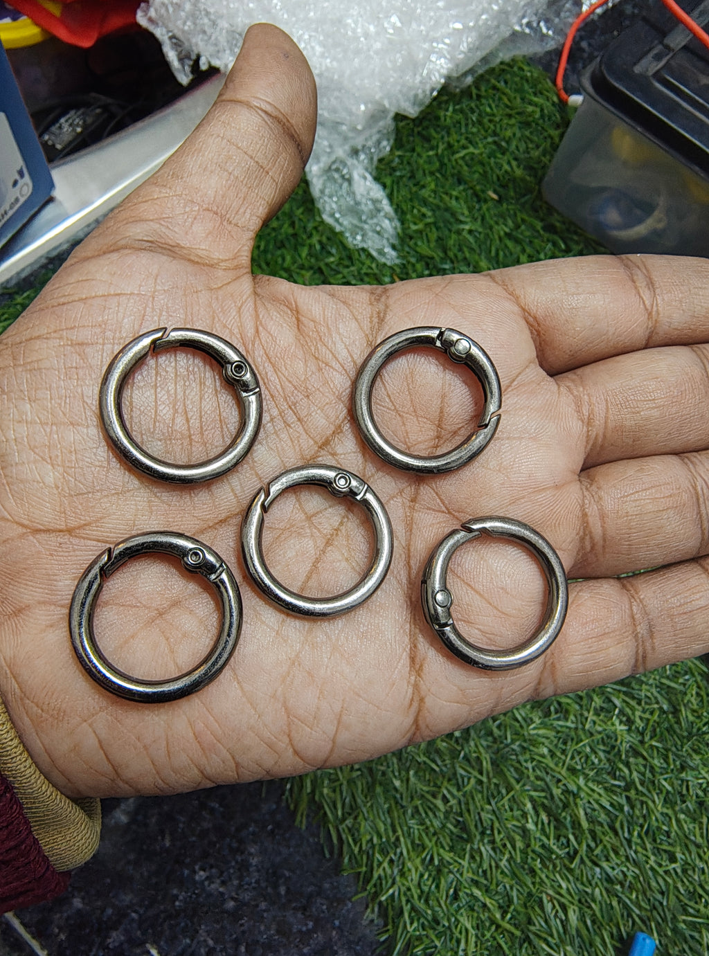 22mm black power coated openable ring