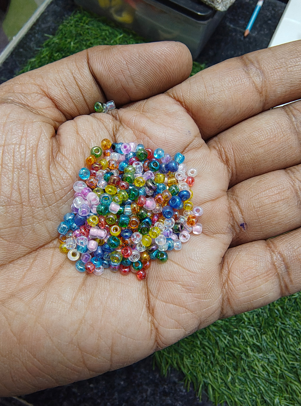 Mix colour transparent seed beads