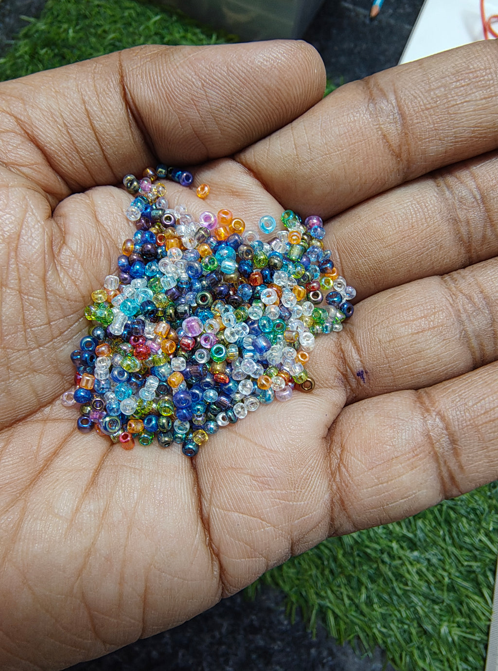 Mix colour transparent seed beads