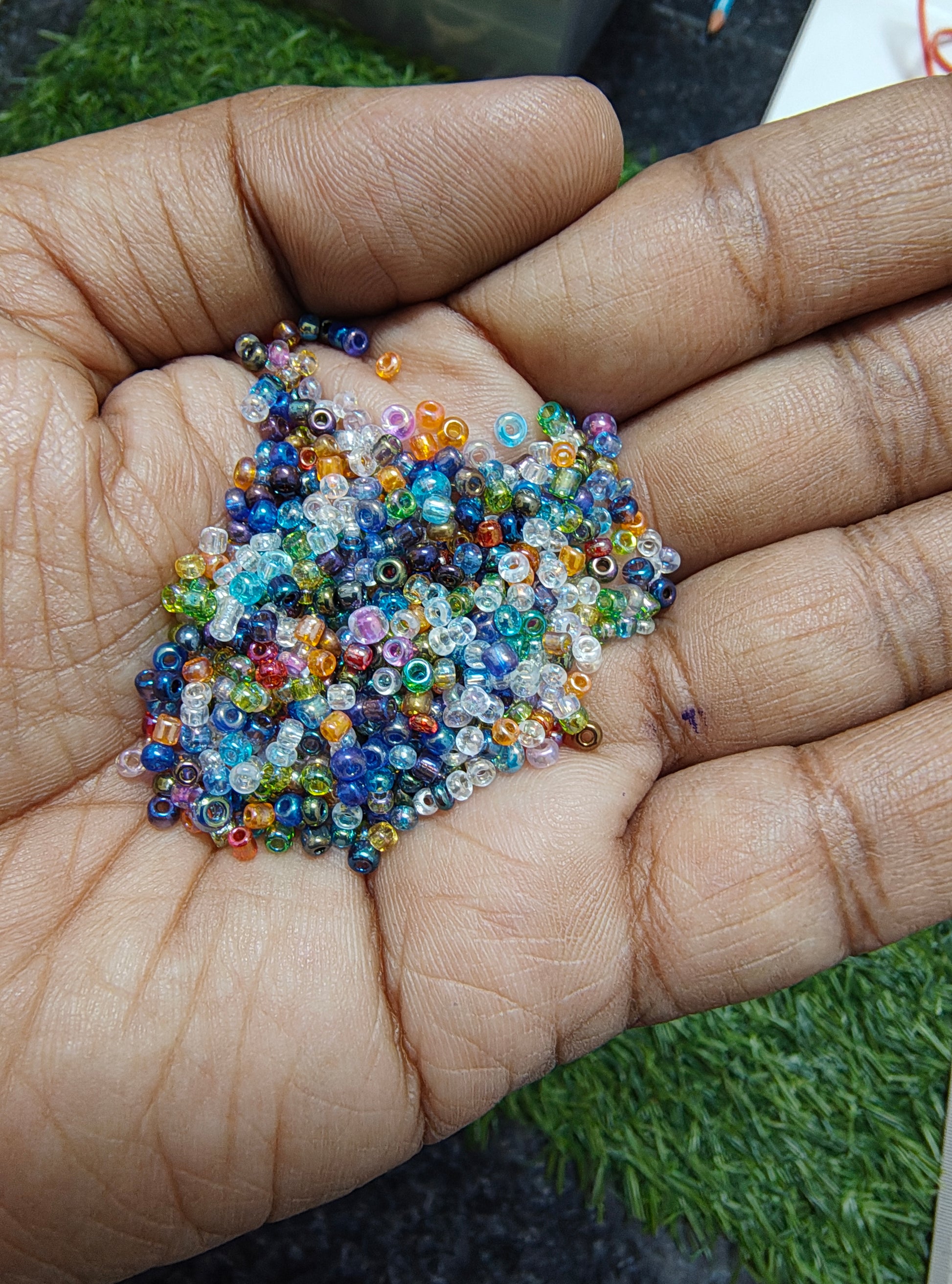 Mix colour transparent seed beads