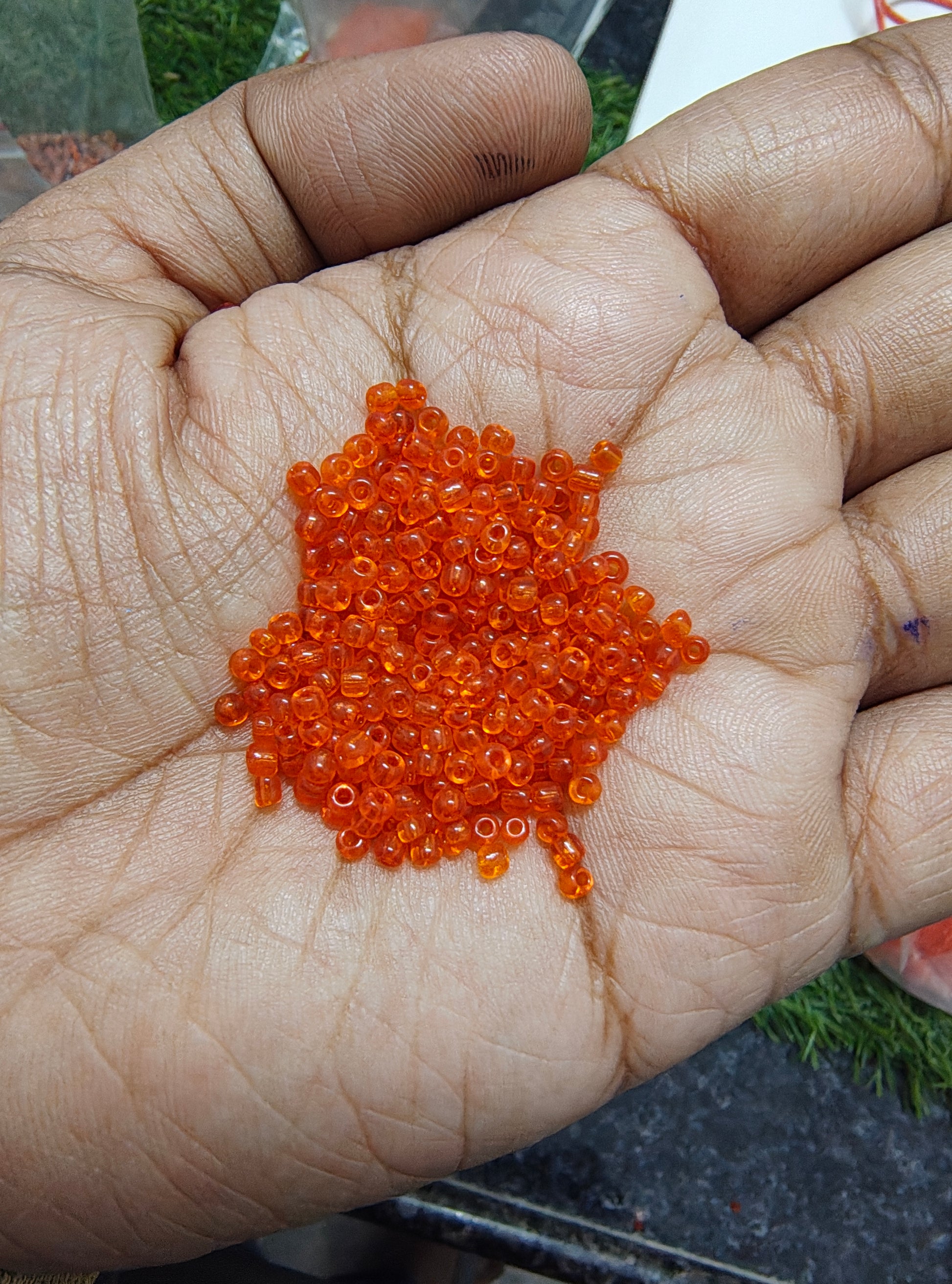 2.5mm dark orange seed beads