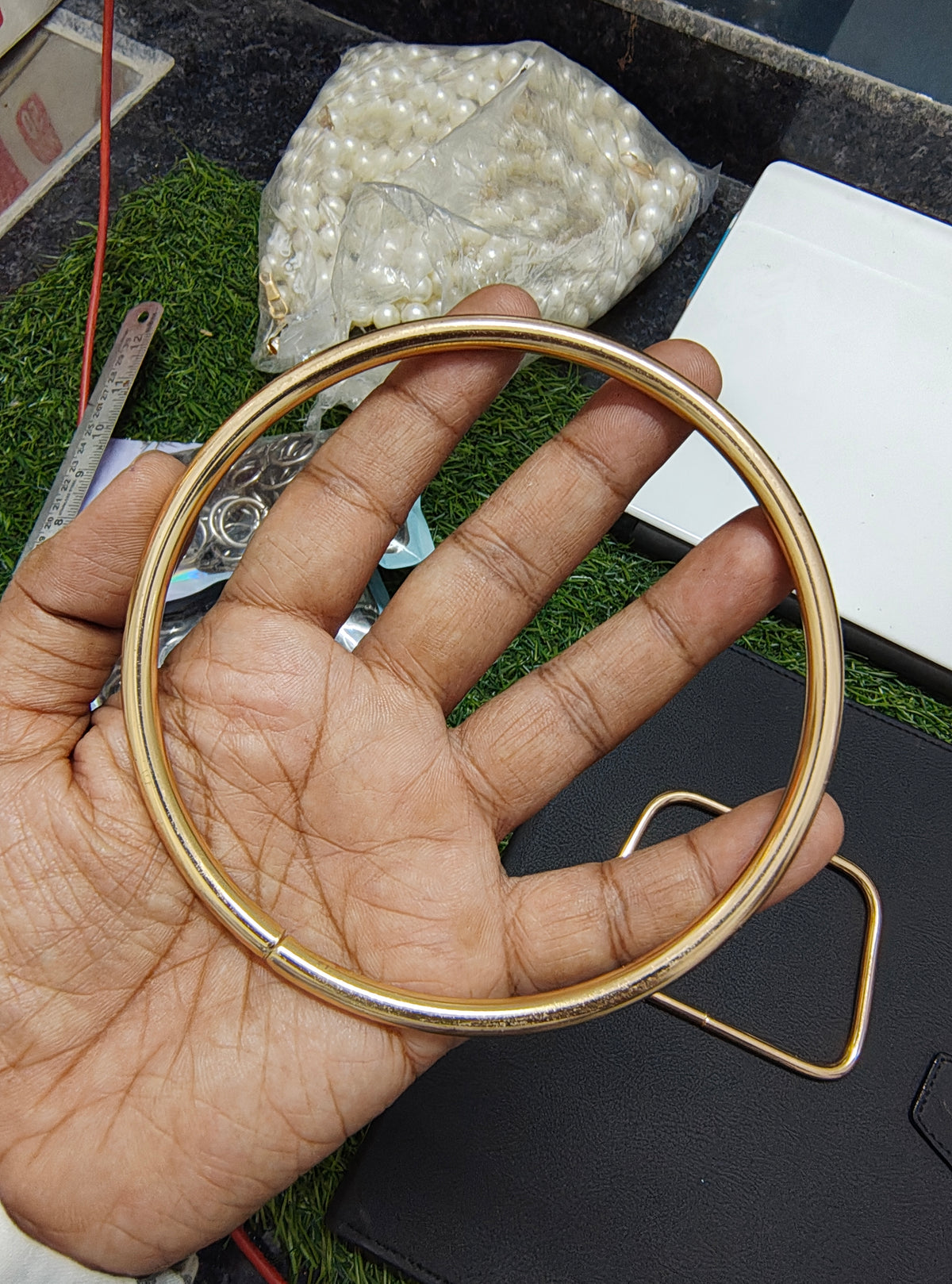 Round metal purse handle (BA1015)