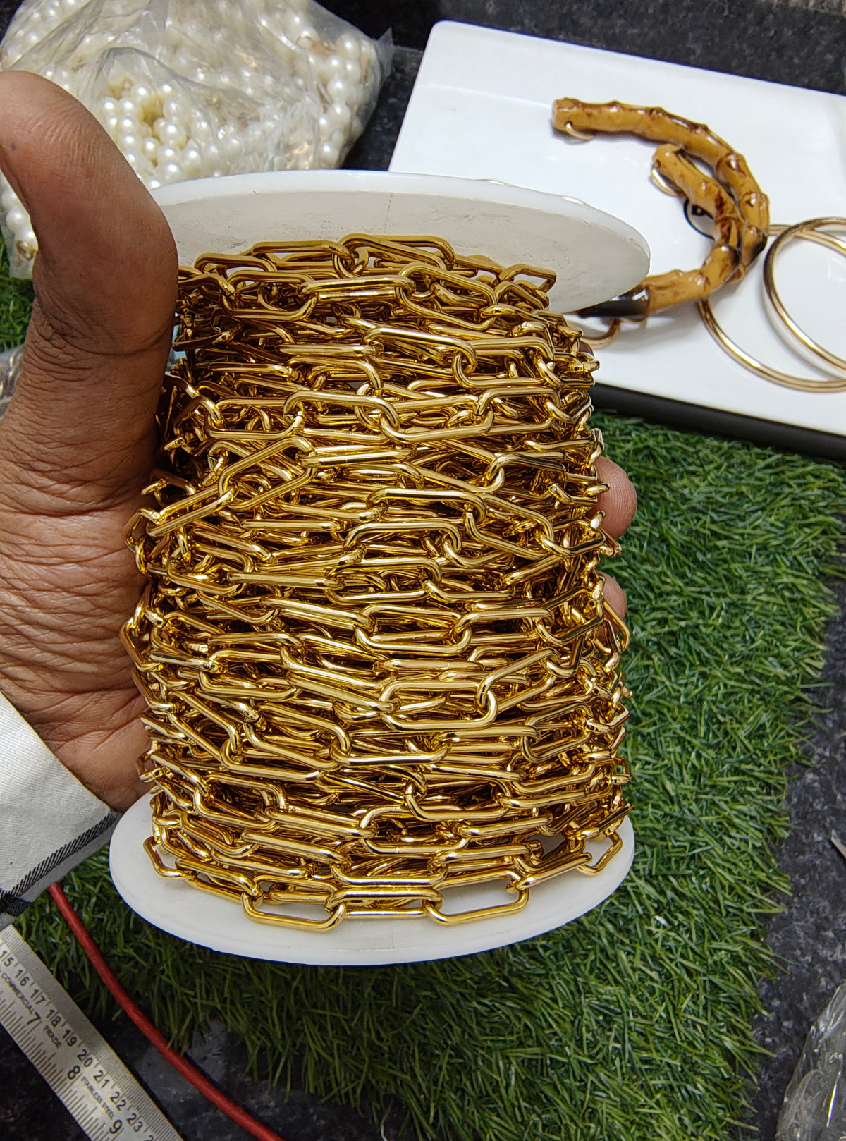 Stainless steel golden bag chain (BA1013)