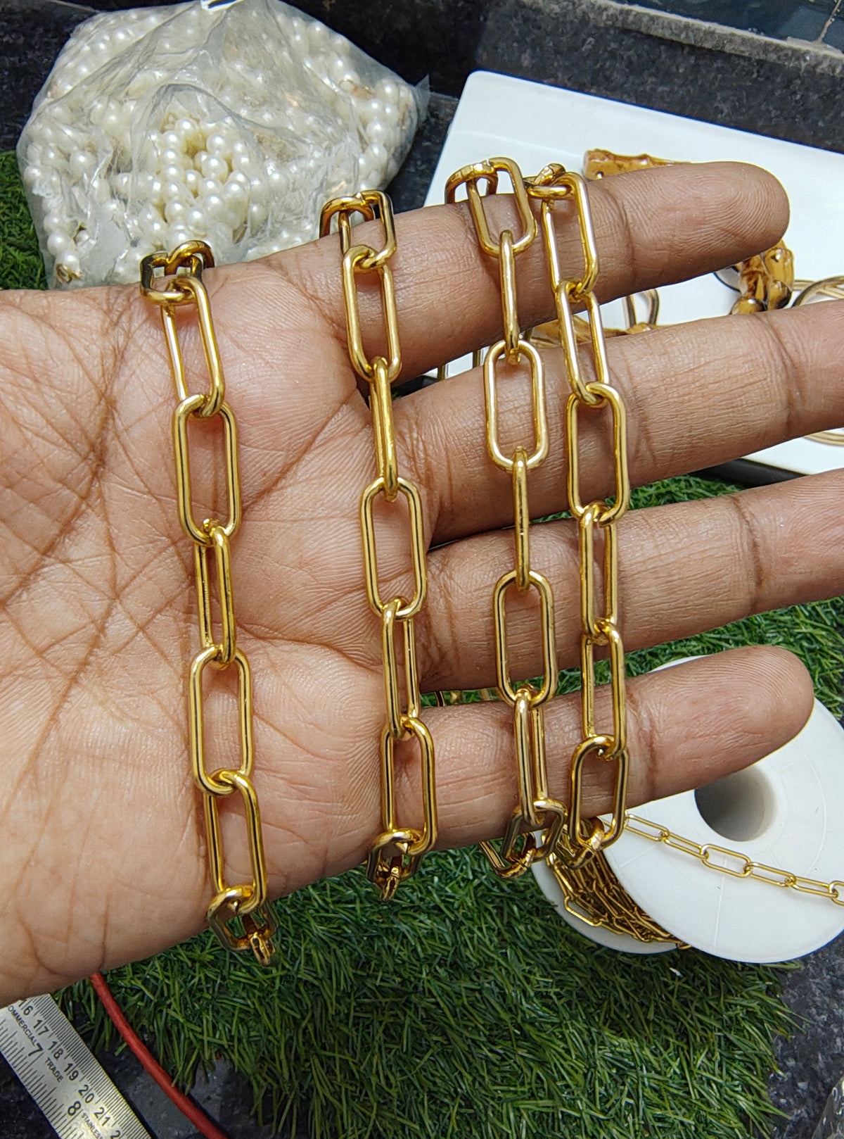Stainless steel golden bag chain (BA1013)