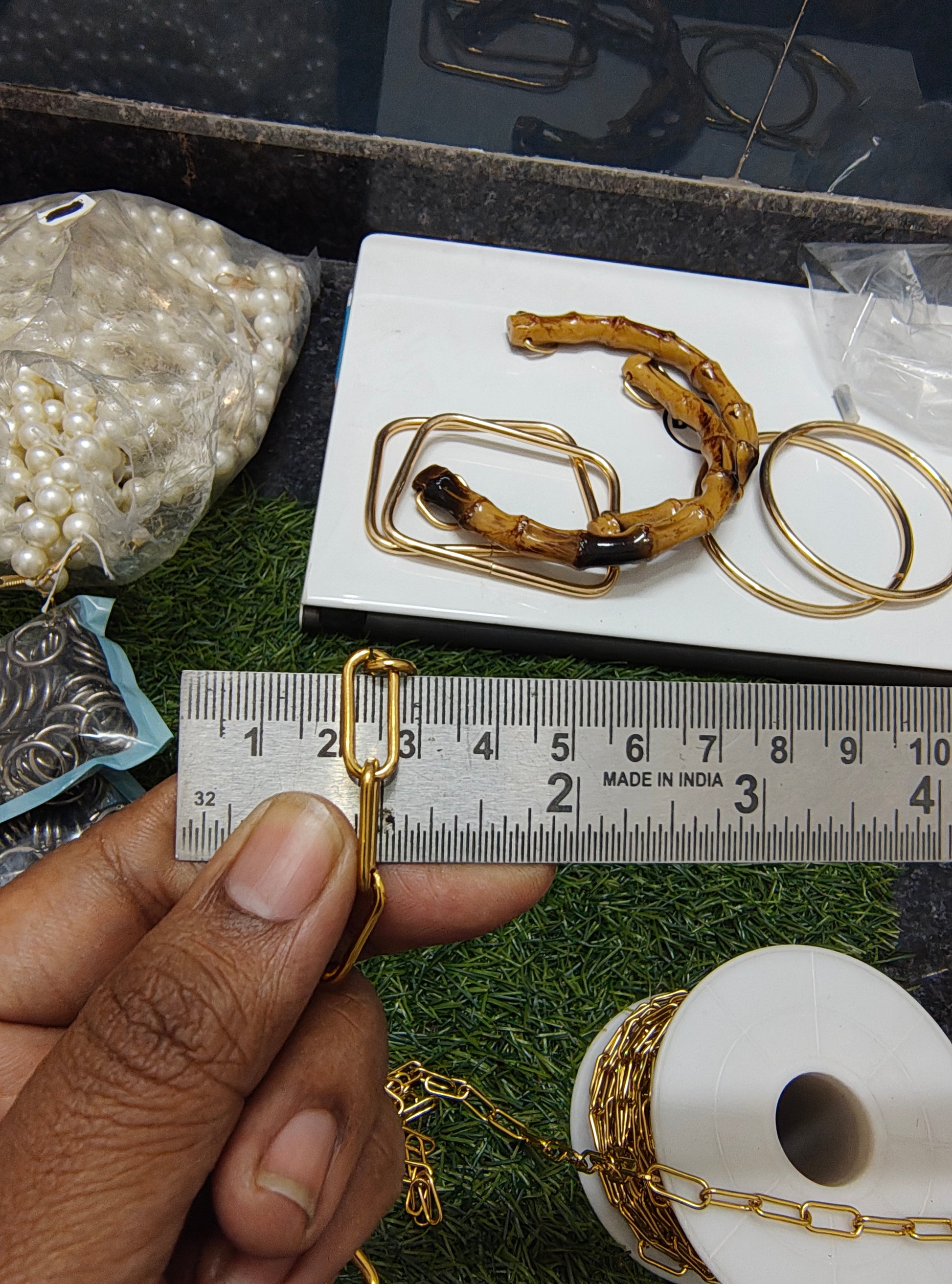 Stainless steel golden bag chain (BA1013)