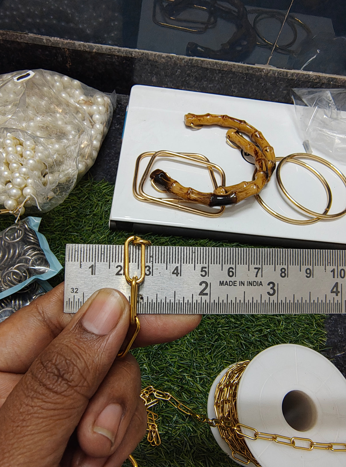 Stainless steel golden bag chain (BA1013)