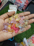 Acrylic transparent mix colour bow 30 mm (AB2059)