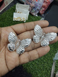 Acrylic silver shade big butterfly beads (AB2080)