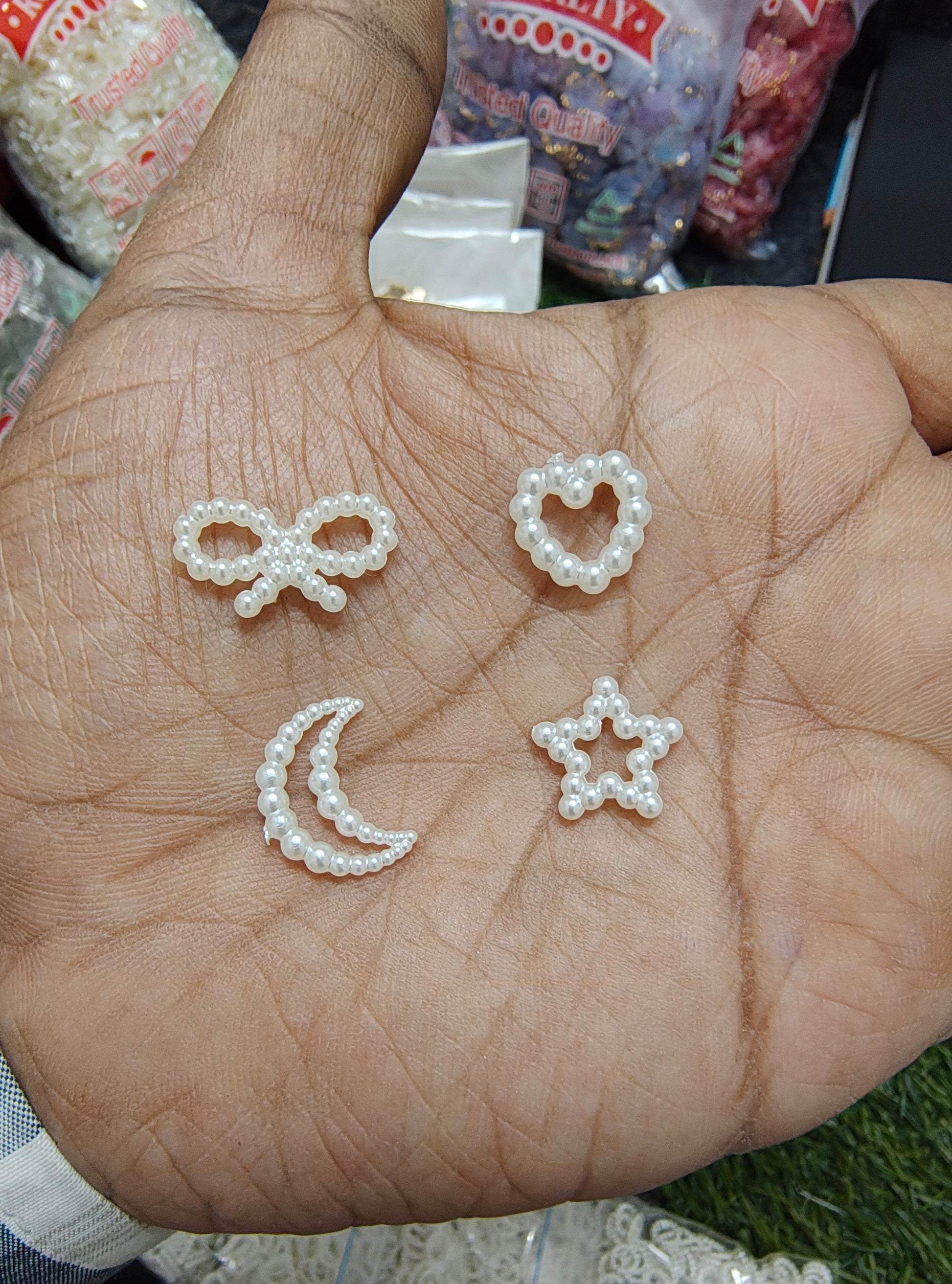 Acrylic Pearl design beads(bow,heart, moon,star) ( APB3014 )
