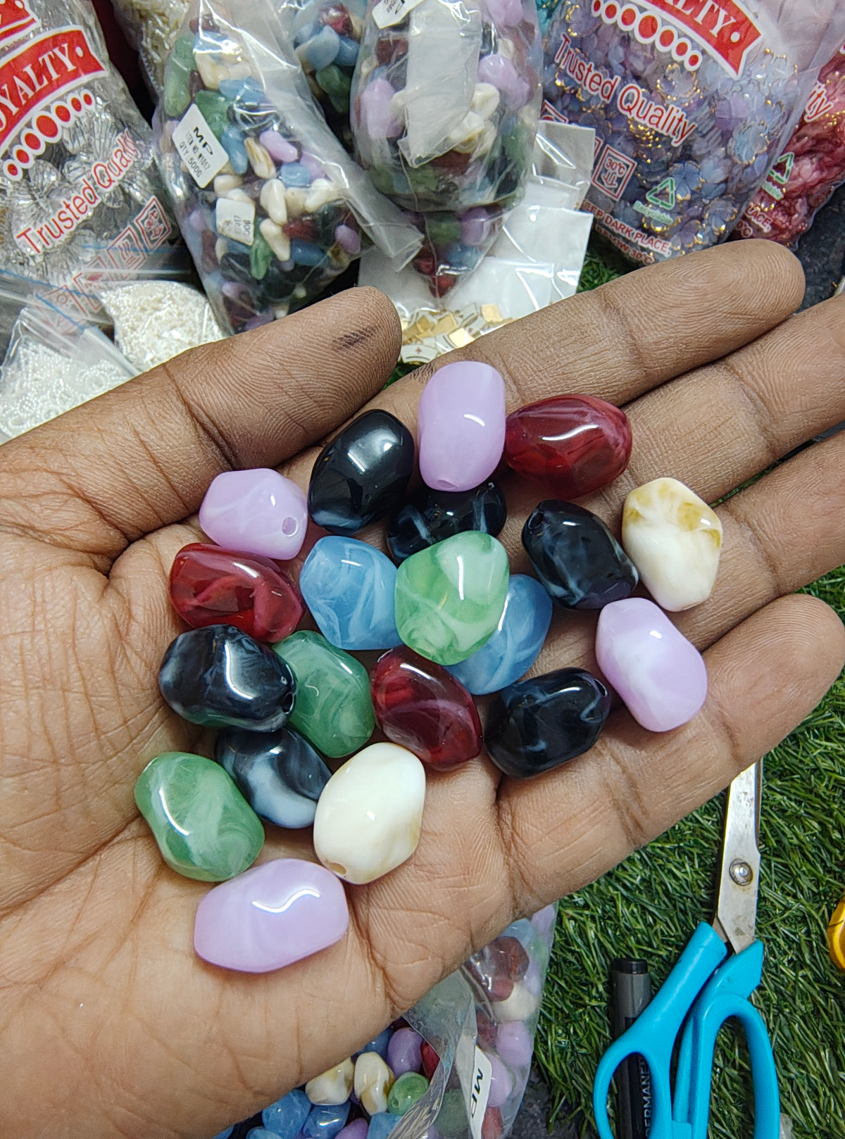 Multicolour Uv acrylic beads (AB2092)
