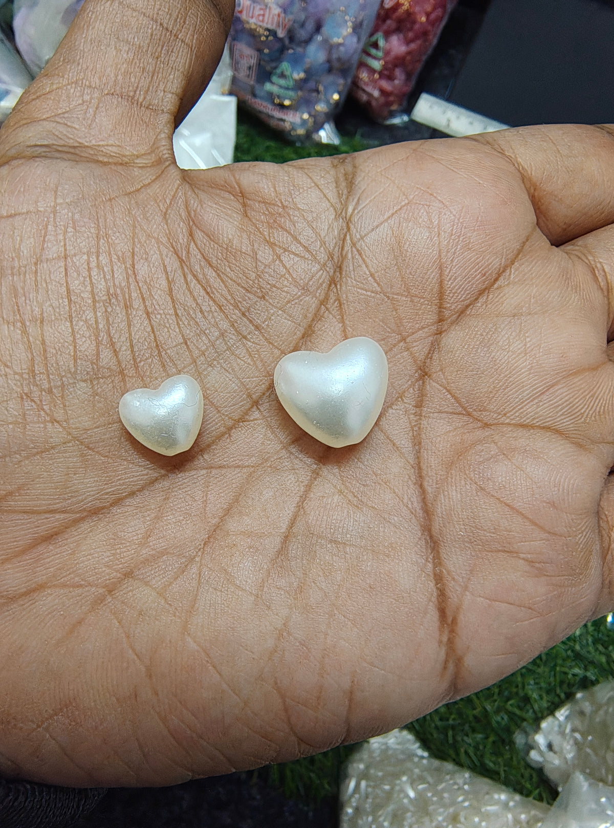 Acrylic pearl heart beads ( APB3004 )
