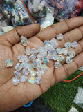 Acrylic rainbow heart beads (AB2057)