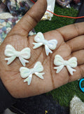 Acrylic white big bow beads (AB2085)