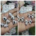 Uv acrylic silver heart/ bow. beads (AB2095)