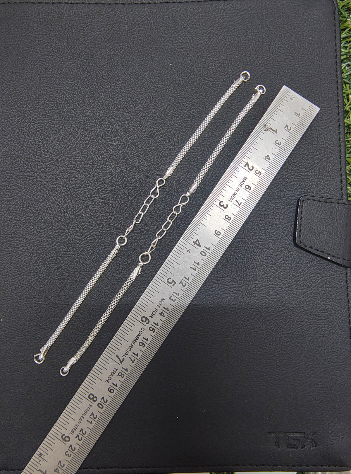 Long silver metal bracelet (JF1041)