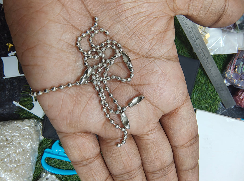 Silver ball chain lock hook