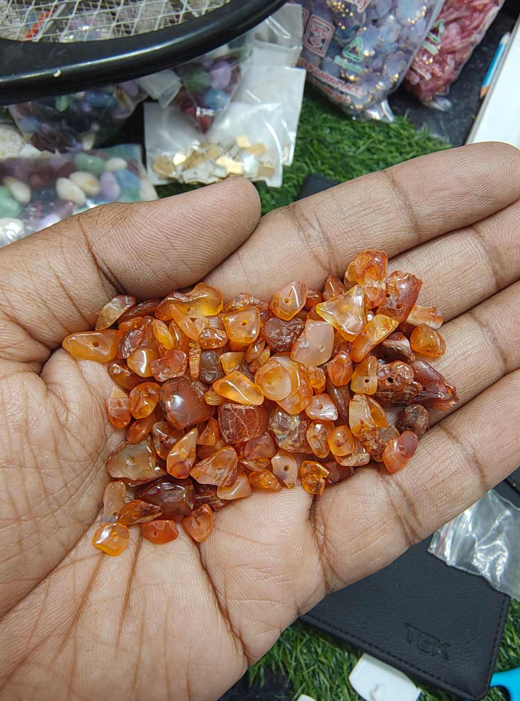 Stone chip beads
