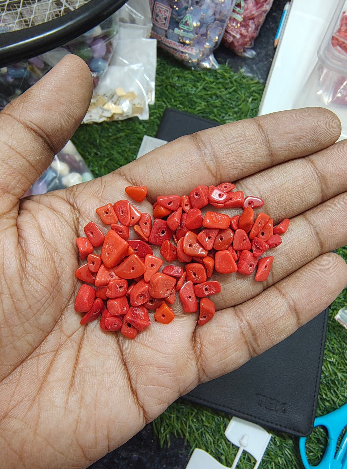 Stone chip beads