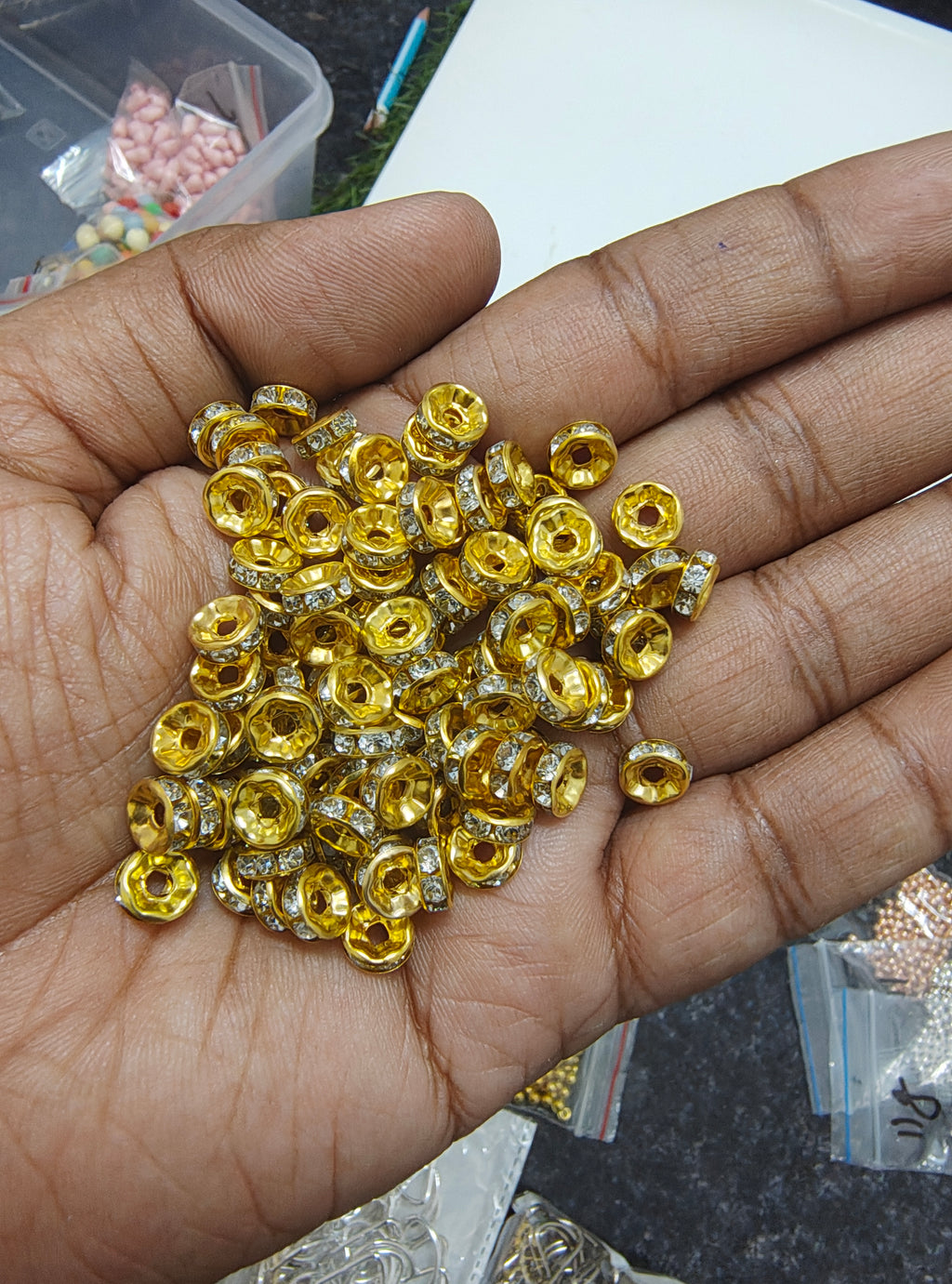 6mm Stone beads spacer (JF1053)