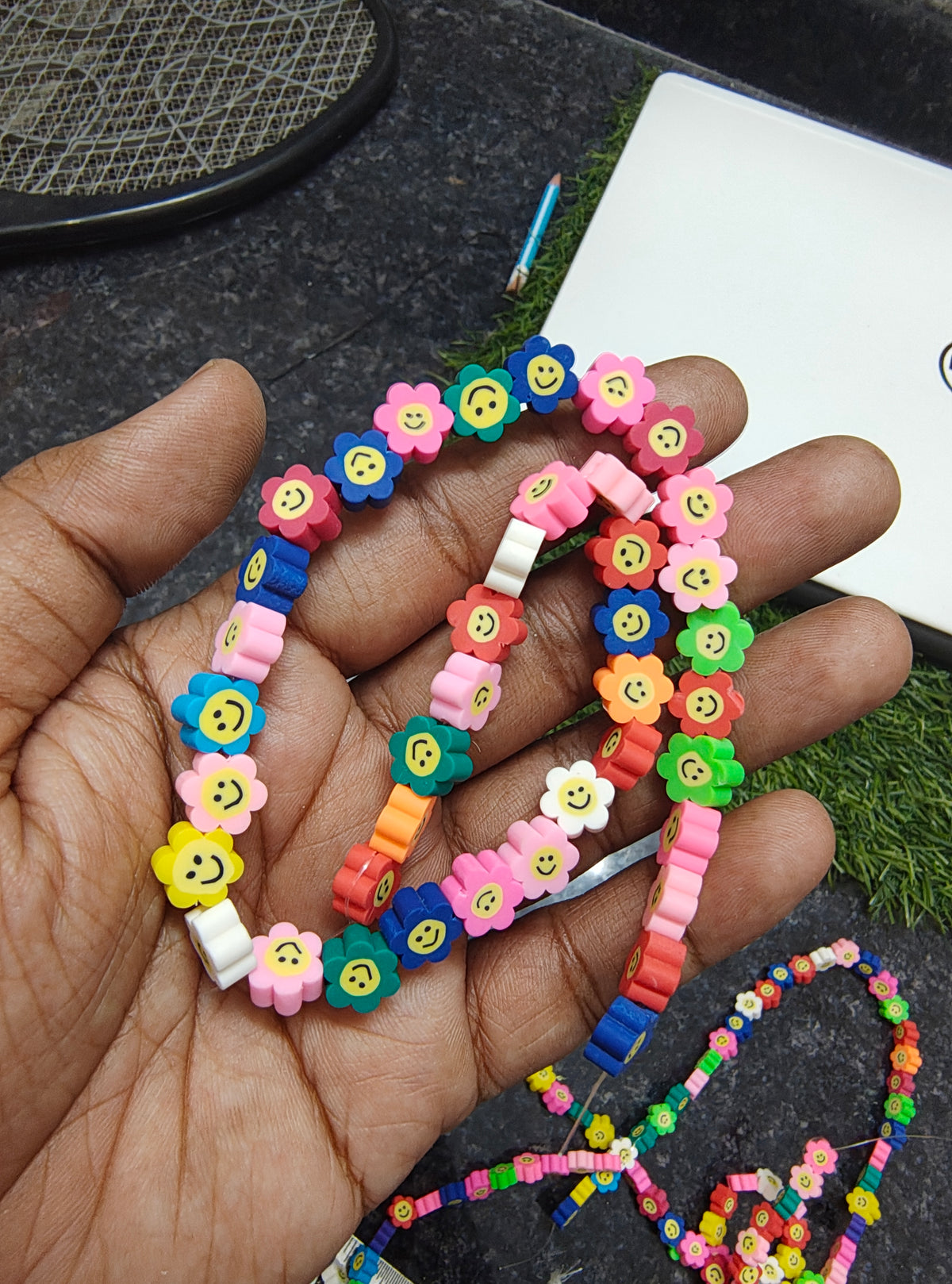 Smiley femo flower beads ( FIMO-002 )