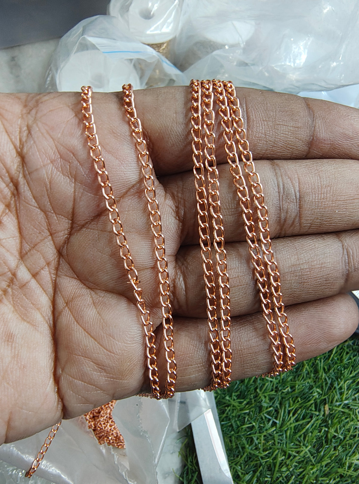 Antiturnish rosegold chain( ch-532)