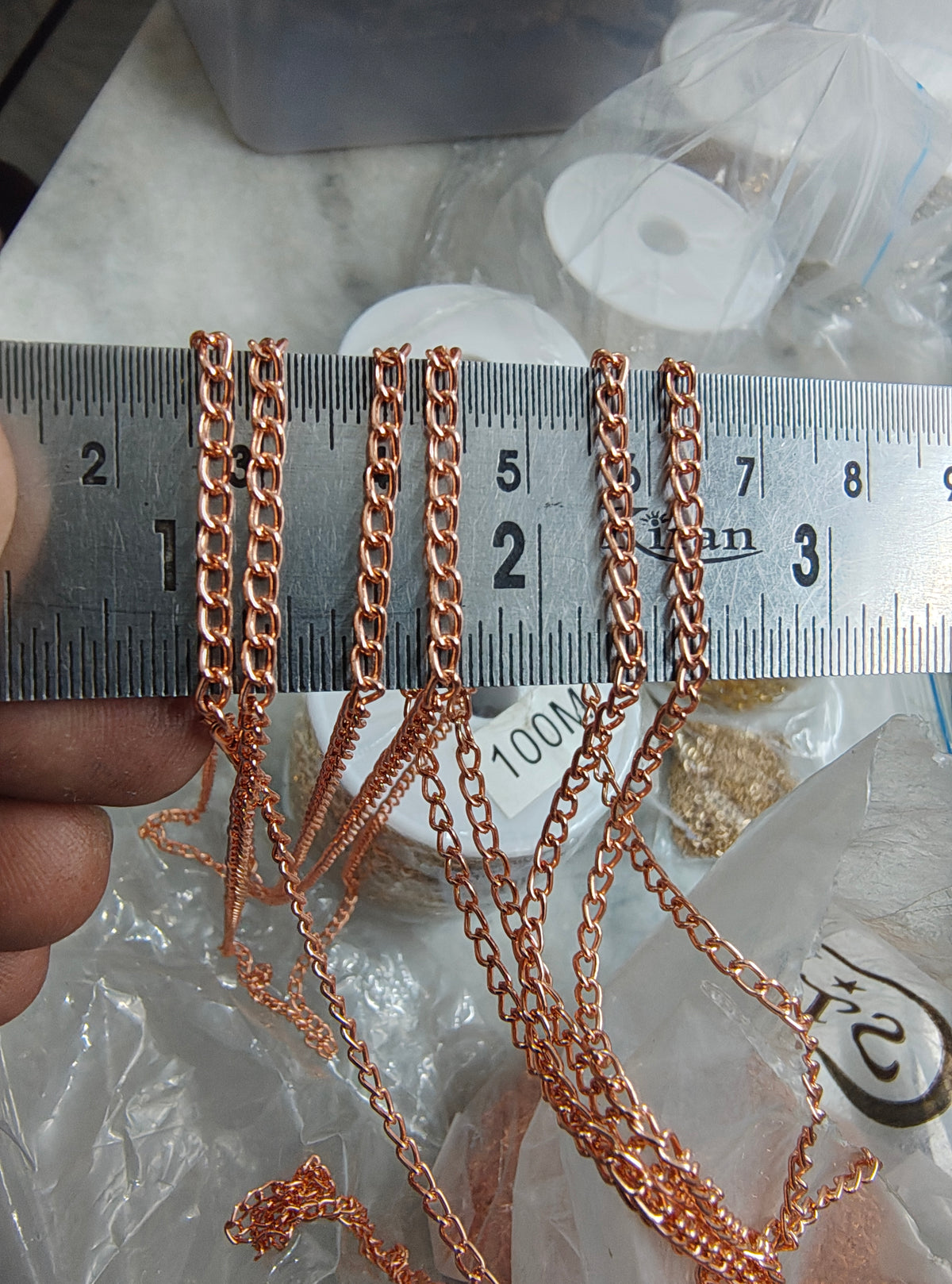 Antiturnish rosegold chain( ch-532)