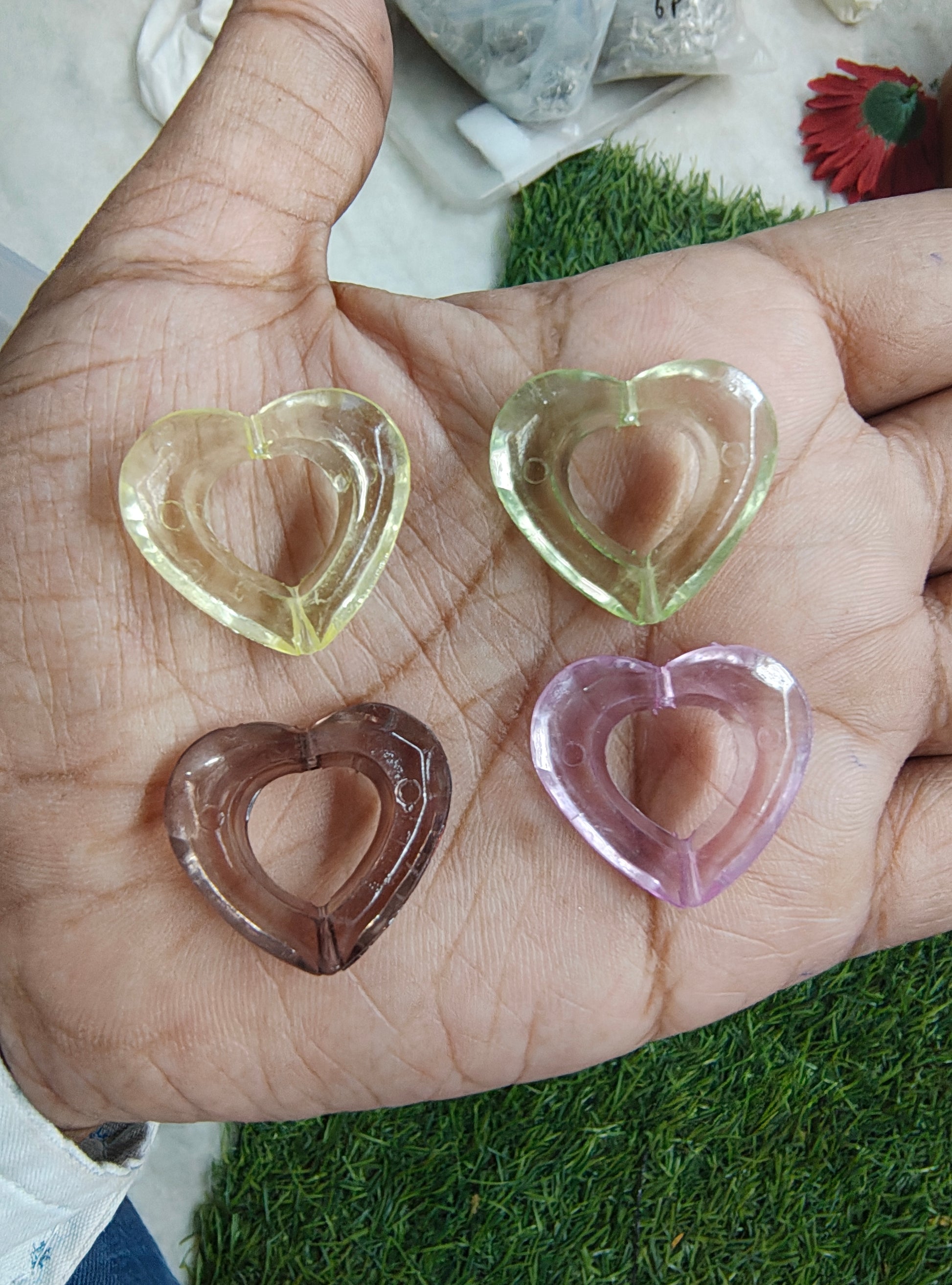 Acrylic heart beads( AB2110)
