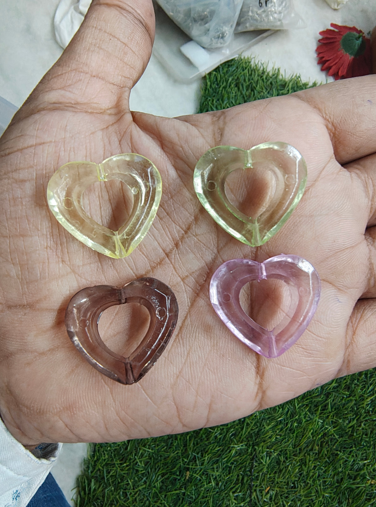Acrylic heart beads( AB2110)