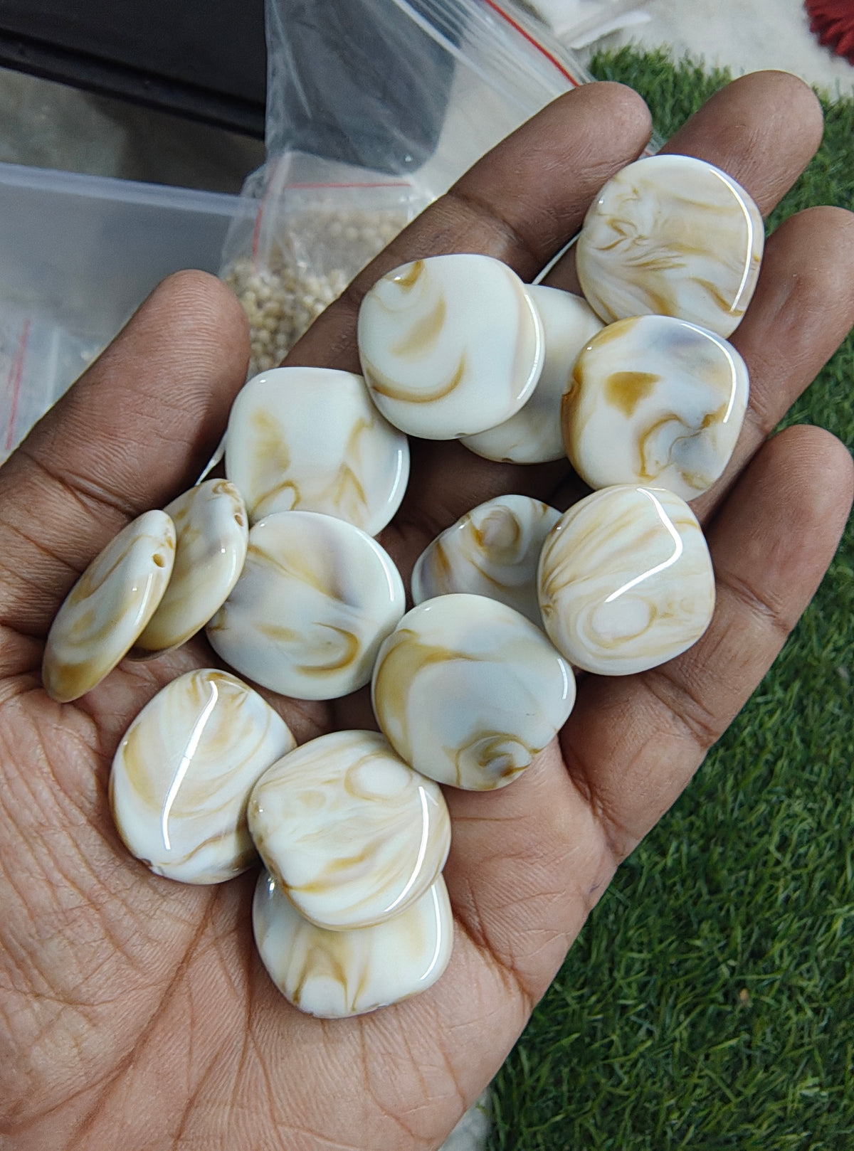 Marble shade square shape beads(AB2113)