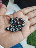 8mm flat black evileye beads (AB2119)