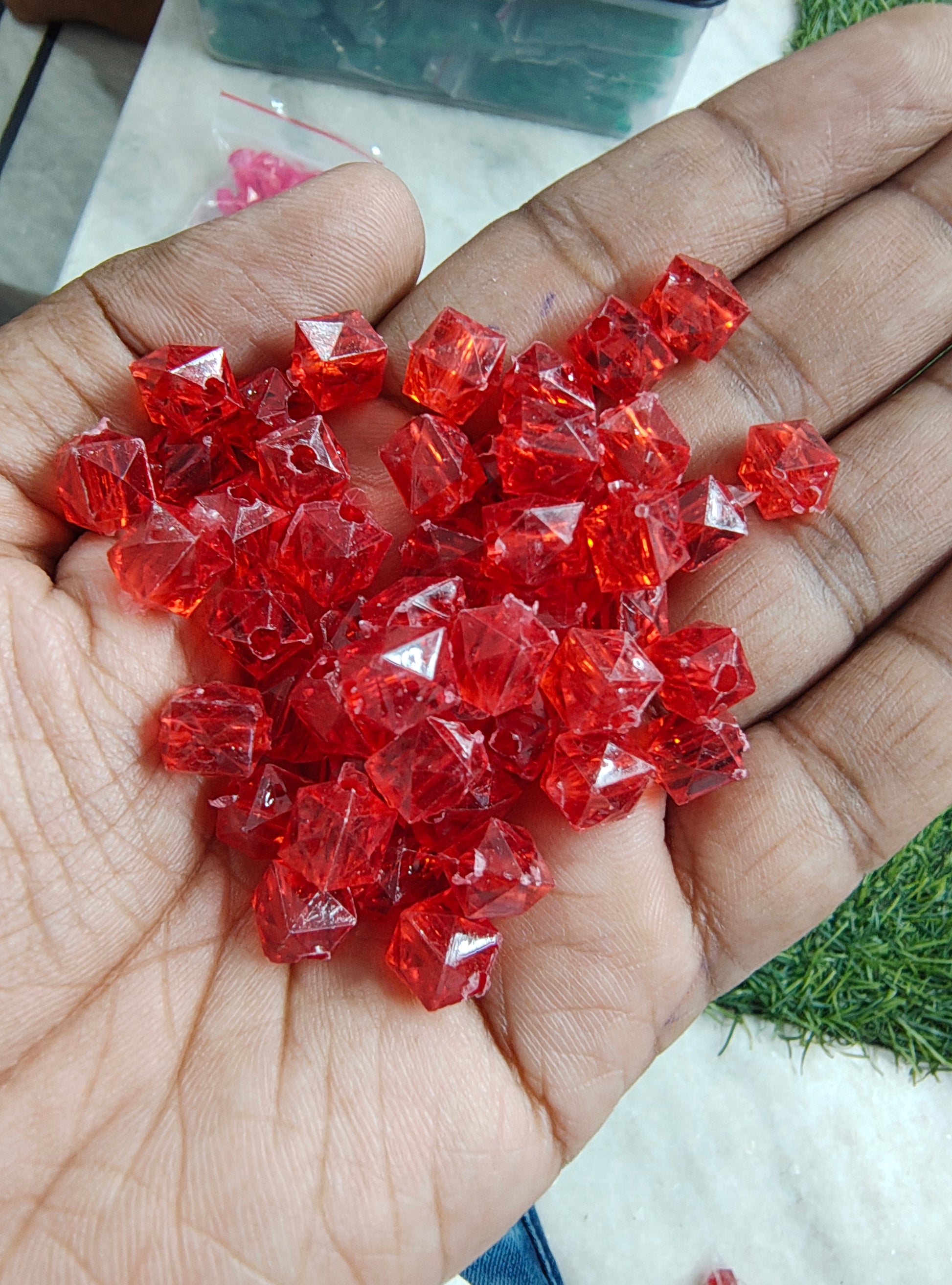 Acrylic square crystal beads (AB2108)